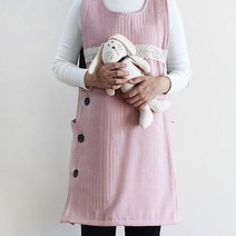 강남콩 데일리 누비 누빔 겨울 앞치마 원피스 도톰한원단 청해지 네이비 핑크, 1개
