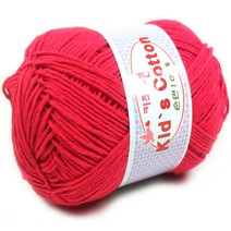 행복뜨기 목도리실 모자실 순면사 면실 털실 뜨개실 뜨개질실 키즈코튼, 326핫핑크