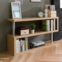 엣지퍼니처 토모 ㄹ 멀티 2단 책장 책꽂이 수납장, 메이플