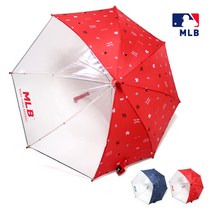 MLB 55뉴욕패턴 3폭투명 자동 주니어우산 초등학생