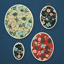 슈슈룸 (EF-010) 타원형 꽈배기 후프 패브릭 수틀 액자 4개 사이즈 자수틀, 8cm x 12cm