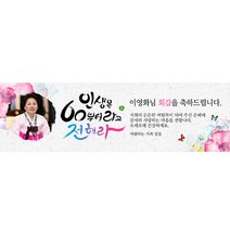 애니데이파티 백세인생 현수막 포토형, 회갑(환갑)