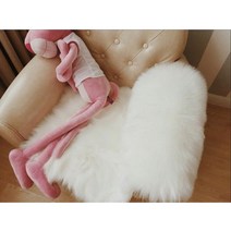 SSZONE 인조양모러그 원형카페트 양모매트 화이트
