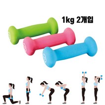 스타스포츠 피트니스 네오프렌 아령 1kg 2개입 ER320-00513, 핑크
