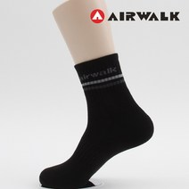 에어워크 남자 신사 운동 헬스 자전거 등산 파일 쿠션 작업 중목 링글 스포츠 양말, 검정