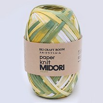 [앵콜스] (10+1) 미도리 종이실 (40g X 2볼) 여름 코바늘 뜨개실, 12 연두노랑나염