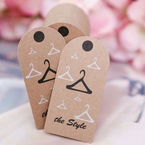 자체브랜드 라벨 택종이 tag 4묶음, 더스타일 옷걸이 크라프트