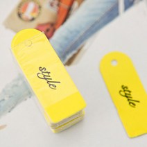 자체브랜드 라벨 택종이 tag 4묶음, 스타일 유광 옐로우