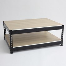 스피드랙 멀티테이블 협탁 직사각 라지 800x600x330mm 2단, 검정