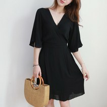 바이퀸즈 44~99 도도랩원피스 브이넥 빅사이즈 미디원피스 빅사이즈원피스