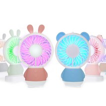 무디 LED 미니 휴대용 선풍기 무드램프 안전인증, 베어핑크, 무디 LED휴대용 선품기