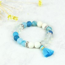 DIY패키지) 원석팔찌만들기 재료세트 38종 BR, BR-29 아쿠아리움 블루, 1개