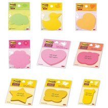 3M 모양 포스트잇 1개, 10번.하트-1개