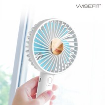 와이즈핏 휴대용 핸디 미니 선풍기 손거울, 트렌디화이트, 와이즈핏 핸디선풍기