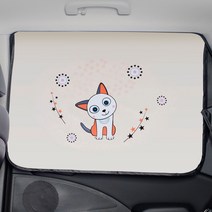 1+1 끌라로 차량용 햇빛가리개 자석형 70cm*50cm, 오렌지고양이(C-SG01), 2개