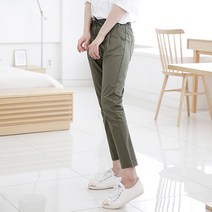 지기젠 여성용 면 배기 허리 밴드 팬츠 빅사이즈 긴바지