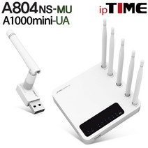 IPTIME A804NS-MU 와이파이 유무선 공유기, A804NS-MU + A1000MINI-UA (무선랜카드패키지)