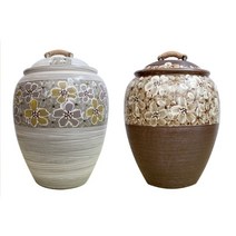 끈손잡이 쌀항아리 (20kg) 잡곡항아리 도자기 쌀독, 백색