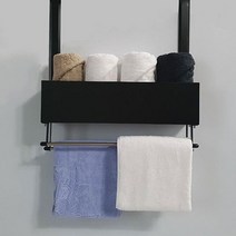 공간지애 문걸이 욕실 수납 수건걸이, 화이트, 1단