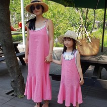 엄마랑커플룩 해피아이 린넨끈나시원피스 아동원피스가 이 가격~~