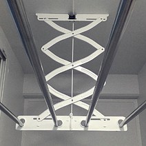 공간채움 [배송] 스테인레스봉 베란다 천장 빨래건조대 3단1.5m, 1개