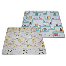 놀이방매트 놀이매트 바닥매트 유아매트 아기매트 층간소음방지매트 거실매트, 키즈양면-단독-도로/동물농장