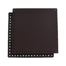 마마니트 사각 가죽 가방바닥, 정사각 다크브라운 17cm×17cm