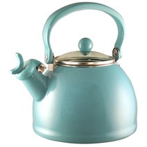 Calypso Basics 휘슬링 티케틀 with 글래스 리드 일반주전자, Turquoise, 2.1L