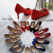 국내생산 스웨이드 스틸레토 미들힐 6cm 펌프스 2cm