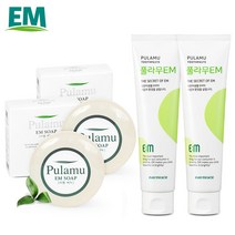 EM 풀라무세트 투명비누 2개 치약2개, 1세트