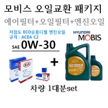 [순정엔진오일교환패키지]그랜저IG 2.2 디젤(2016년10월~) 28113-F6300/26320-2F100/05200-00640 용량6.5L/판매7L, 0w30, 05200-00640