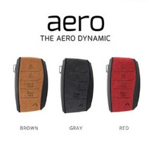 올뉴투싼 페이스리프트 에어로 알칸타라 키케이스 현대보급 4버튼, 브라운+테슬스트랩 연핑크