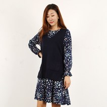 물방울원피스세트 브이니트조끼원피스 빅사이즈원피스