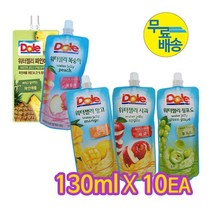 Dole 워터젤리 130m(10팩 한상자) 파인애플 망고 사과 복숭아 맛 4종 택1, 4.복숭아