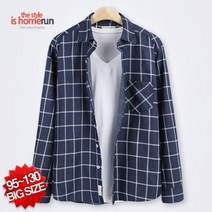 홈런 윈도페인 체크 데님 긴팔 셔츠 DF0527