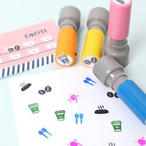 두루디자인 베이직 꼬마 쿠폰 스탬프, 옐로우(기본), 잉크 검정