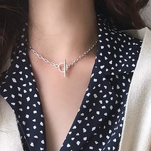 실버폭스 심플 토글바 실버 목걸이 은체인