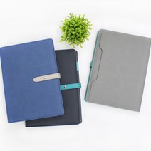 스프링 25절 헐트 링크(자석) 17x23cm 다이어리 PU 인조가죽 플래너, 그레이(노트식)