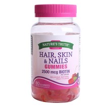 네이쳐스트루쓰 헤어 & 스킨 & 네일 2500mcg 비오틴 내추럴 프루트 구미, 80개입, 1개