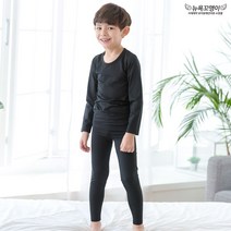 뉴욕꼬맹이 발열 기모내의 실내복세트(에어로웜) 블랙