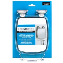 Interdesign 파워 락 석션 미러 욕실용거울, Stainless Steel