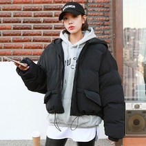 갠소 후드스트링숏패딩점퍼