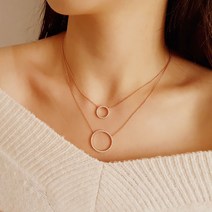 코코블링 큐빅 써클 레이어드 목걸이