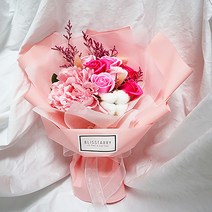 [블리스테리] 러블리꽃다발 비누꽃다발 드라이플라워 재롱잔치꽃다발, 핑크