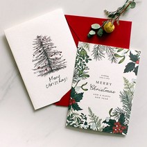 디비디디자인 크리스마스 카드 - Botanic 크리스마스카드, 1세트, Tree