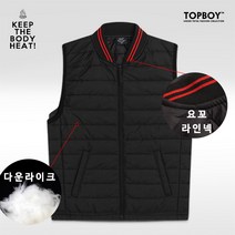 탑보이 넥라인 배색 패딩조끼 (SUH013)
