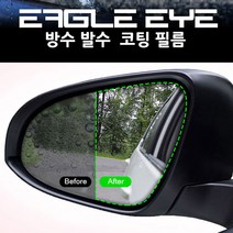 BMW 벤츠 외제차용 이글아이 사이드미러 방수발수코팅필름, 1개, 타입 7-2P 사각