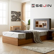 세진침대 프레지 모션베드+메모리폼매트리스SS, 초코브라운