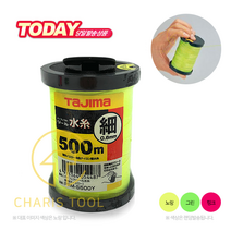 타지마 형광 먹실 PRM-S500 색상랜덤 노랑 그린 핑크 0.6mm 가는 선 실길이 500M 형광염색 나일론제 물실 카리스툴