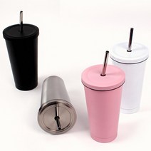 디자인에버 테이크아웃 콜드컵 스트로우 텀블러 500ml 각인추가, 화이트 A-1몸통각인 F-6